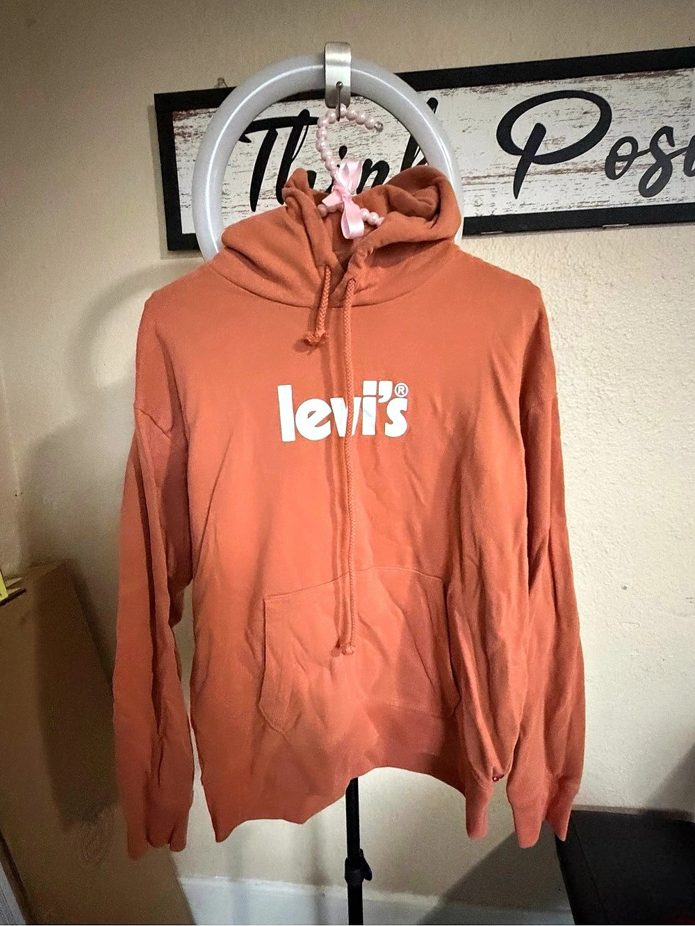 Levi's Graphic Pullover Hoodie Orange Medium